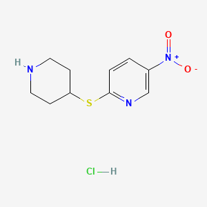 5-Nitro-2-(piperidin-4-ylthio)pyridine hydrochloride chemical structure (CAS 1417793-66-8)