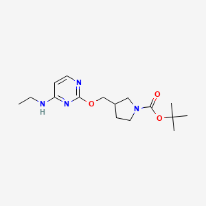 tert-Butyl 3-(((4-(ethylamino)pyrimidin-2-yl)oxy)methyl)pyrrolidine-1-carboxylate chemical structure (CAS 1417793-75-9)