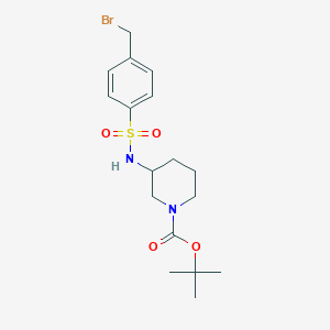 tert-Butyl 3-(4-(bromomethyl)phenylsulfonamido)piperidine-1-carboxylate chemical structure (CAS 1417793-79-3)