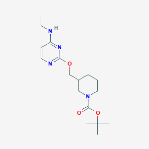 tert-Butyl 3-(((4-(ethylamino)pyrimidin-2-yl)oxy)methyl)piperidine-1-carboxylate chemical structure (CAS 1417793-85-1)
