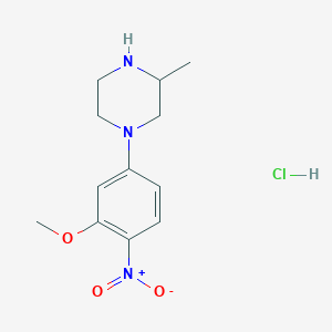 1-(3-Methoxy-4-nitrophenyl)-3-methylpiperazine hydrochloride chemical structure (CAS 1417793-88-4)