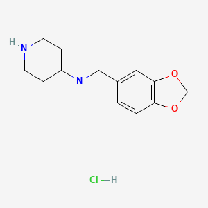 N-(Benzo[d][1,3]dioxol-5-ylmethyl)-N-methylpiperidin-4-amine hydrochloride chemical structure (CAS 1417793-97-5)
