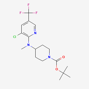 tert-Butyl 4-((3-chloro-5-(trifluoromethyl)pyridin-2-yl)(methyl)amino)piperidine-1-carboxylate chemical structure (CAS 1417793-99-7)