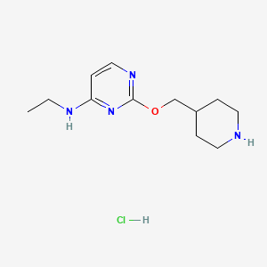 N-Ethyl-2-(piperidin-4-ylmethoxy)pyrimidin-4-amine hydrochloride chemical structure (CAS 1417794-02-5)
