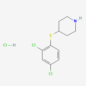 4-((2,4-Dichlorophenyl)thio)piperidine hydrochloride chemical structure (CAS 1417794-27-4)