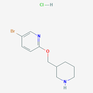 5-Bromo-2-(piperidin-3-ylmethoxy)pyridine hydrochloride chemical structure (CAS 1417794-30-9)