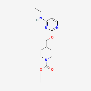 tert-Butyl 4-(((4-(ethylamino)pyrimidin-2-yl)oxy)methyl)piperidine-1-carboxylate chemical structure (CAS 1417794-31-0)