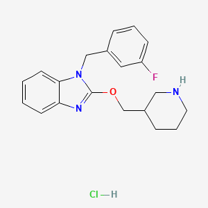 1-(3-Fluorobenzyl)-2-(piperidin-3-ylmethoxy)-1H-benzo[d]imidazole hydrochloride chemical structure (CAS 1417794-50-3)
