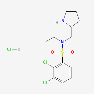 2,3-Dichloro-N-ethyl-N-(pyrrolidin-2-ylmethyl)benzenesulfonamide hydrochloride chemical structure (CAS 1417794-52-5)