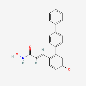 (E)-N-Hydroxy-3-(5-methoxy-[1,1':4',1''-terphenyl]-2-yl)acrylamide chemical structure (CAS 1417997-93-3)