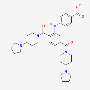 4-((2,5-Bis(4-(pyrrolidin-1-yl)piperidine-1-carbonyl)phenyl)amino)benzoic acid chemical structure (CAS 1418022-41-9)