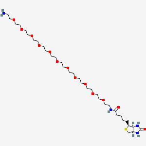 N-(35-Amino-3,6,9,12,15,18,21,24,27,30,33-undecaoxapentatriacontyl)-5-((3aS,4S,6aR)-2-oxohexahydro-1H-thieno[3,4-d]imidazol-4-yl)pentanamide chemical structure (CAS 1418022-42-0)