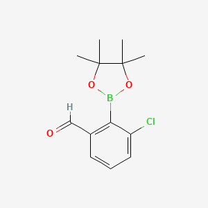 3-Chloro-2-(4,4,5,5-tetramethyl-1,3,2-dioxaborolan-2-yl)benzaldehyde chemical structure (CAS 1418128-94-5)