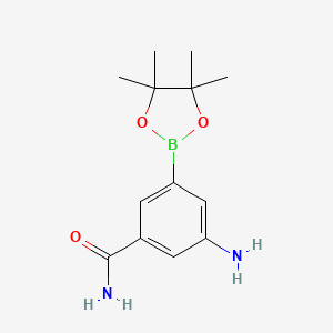 3-Amino-5-(4,4,5,5-tetramethyl-1,3,2-dioxaborolan-2-yl)benzamide chemical structure (CAS 1418130-37-6)