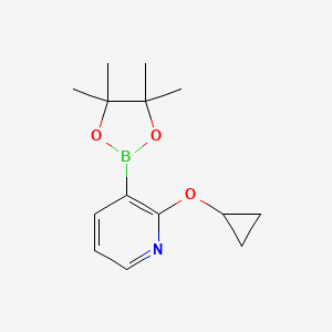 2-Cyclopropoxy-3-(4,4,5,5-tetramethyl-1,3,2-dioxaborolan-2-yl)pyridine chemical structure (CAS 1418132-45-2)