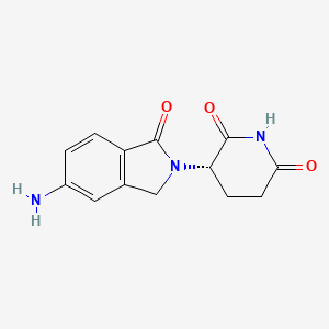 (S)-3-(5-Amino-1-oxoisoindolin-2-yl)piperidine-2,6-dione chemical structure (CAS 1418209-90-1)