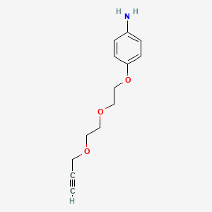 4-(2-(2-(Prop-2-yn-1-yloxy)ethoxy)ethoxy)aniline chemical structure (CAS 1418310-74-3)