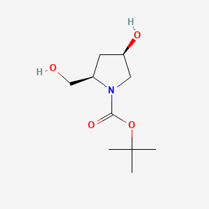 (2R,4R)-tert-Butyl 4-hydroxy-2-(hydroxymethyl)pyrrolidine-1-carboxylate chemical structure (CAS 141850-54-6)