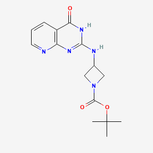 tert-Butyl 3-((4-oxo-3,4-dihydropyrido[2,3-d]pyrimidin-2-yl)amino)azetidine-1-carboxylate chemical structure (CAS 1418747-15-5)