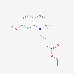Ethyl 4-(7-hydroxy-2,2,4-trimethylquinolin-1(2H)-yl)butanoate chemical structure (CAS 1419182-48-1)