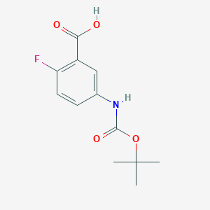 5-((tert-Butoxycarbonyl)amino)-2-fluorobenzoic acid chemical structure (CAS 141940-32-1)