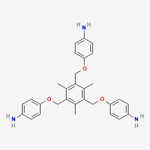 4,4',4''-(((2,4,6-Trimethylbenzene-1,3,5-triyl)tris(methylene))tris(oxy))trianiline chemical structure (CAS 1419639-46-5)