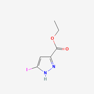 Ethyl 5-iodo-1H-pyrazole-3-carboxylate chemical structure (CAS 141998-77-8)