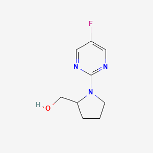 (1-(5-Fluoropyrimidin-2-yl)pyrrolidin-2-yl)methanol chemical structure (CAS 1420802-64-7)
