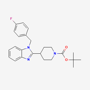 tert-Butyl 4-(1-(4-fluorobenzyl)-1H-benzo[d]imidazol-2-yl)piperidine-1-carboxylate chemical structure (CAS 1420816-71-2)