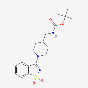 tert-Butyl ((1-(1,1-dioxidobenzo[d]isothiazol-3-yl)piperidin-4-yl)methyl)carbamate chemical structure (CAS 1420820-73-0)
