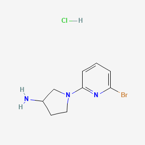 1-(6-Bromopyridin-2-yl)pyrrolidin-3-amine hydrochloride chemical structure (CAS 1420963-04-7)