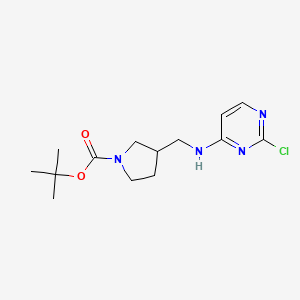 tert-Butyl 3-(((2-chloropyrimidin-4-yl)amino)methyl)pyrrolidine-1-carboxylate chemical structure (CAS 1420972-53-7)