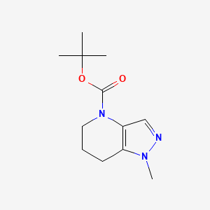 tert-Butyl 1-methyl-1,5,6,7-tetrahydro-4H-pyrazolo[4,3-b]pyridine-4-carboxylate chemical structure (CAS 1421311-98-9)