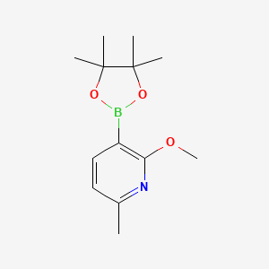 2-Methoxy-6-methyl-3-(4,4,5,5-tetramethyl-1,3,2-dioxaborolan-2-yl)pyridine chemical structure (CAS 1421324-79-9)