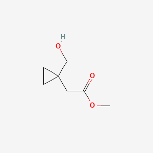 Methyl 2-(1-(hydroxymethyl)cyclopropyl)acetate chemical structure (CAS 142148-13-8)