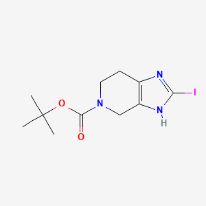 tert-Butyl 2-iodo-1,4,6,7-tetrahydro-5H-imidazo[4,5-c]pyridine-5-carboxylate chemical structure (CAS 1421503-53-8)