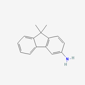 9,9-Dimethyl-9H-fluoren-3-amine chemical structure (CAS 1421789-14-1)