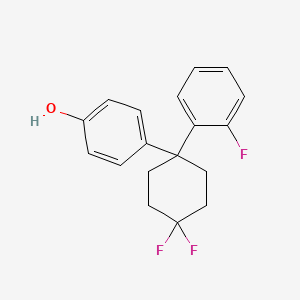 4-(4,4-Difluoro-1-(2-fluorophenyl)cyclohexyl)phenol chemical structure (CAS 1421854-16-1)