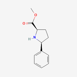 Methyl (2R,5S)-5-phenylpyrrolidine-2-carboxylate chemical structure (CAS 1421868-51-0)