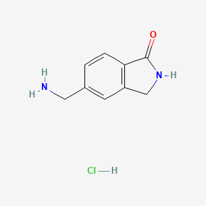 5-(Aminomethyl)isoindolin-1-one hydrochloride chemical structure (CAS 1422057-35-9)