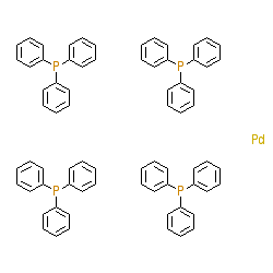 Tetrakis(triphenylphosphine)palladium chemical structure (CAS 14221-01-3)