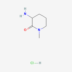 3-Amino-1-methylpiperidin-2-one hydrochloride chemical structure (CAS 1422130-18-4)