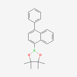 4,4,5,5-Tetramethyl-2-(4-phenylnaphthalen-1-yl)-1,3,2-dioxaborolane chemical structure (CAS 1422181-38-1)
