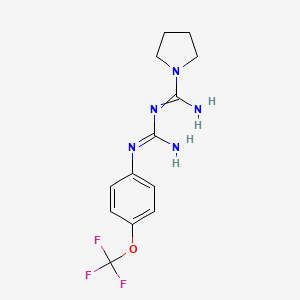 N-(N-(4-(Trifluoromethoxy)phenyl)carbamimidoyl)pyrrolidine-1-carboximidamide chemical structure (CAS 1422365-93-2)
