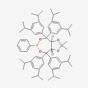 (3aS,8aS)-(+)-4,4,8,8-Tetrakis(3,5-di-i-propylphenyl)tetrahydro-2,2-dimethyl-6-phenyl-1,3-dioxolo[4,5-e]dioxaphosphepin chemical structure (CAS 1422371-27-4)