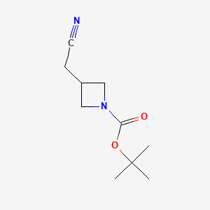 tert-Butyl 3-(cyanomethyl)azetidine-1-carboxylate chemical structure (CAS 142253-58-5)