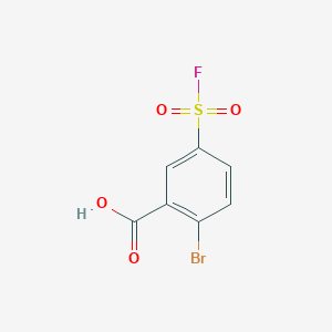 2-Bromo-5-(fluorosulfonyl)benzoic acid chemical structure (CAS 1422570-52-2)