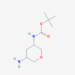 tert-Butyl (5-aminotetrahydro-2H-pyran-3-yl)carbamate chemical structure (CAS 1422772-85-7)
