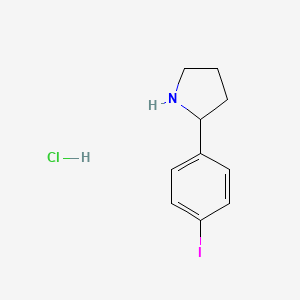 2-(4-Iodophenyl)pyrrolidine hydrochloride chemical structure (CAS 1423027-87-5)