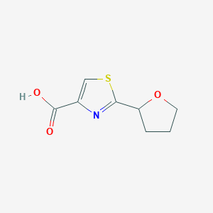2-(Tetrahydrofuran-2-yl)thiazole-4-carboxylic acid chemical structure (CAS 1423031-12-2)